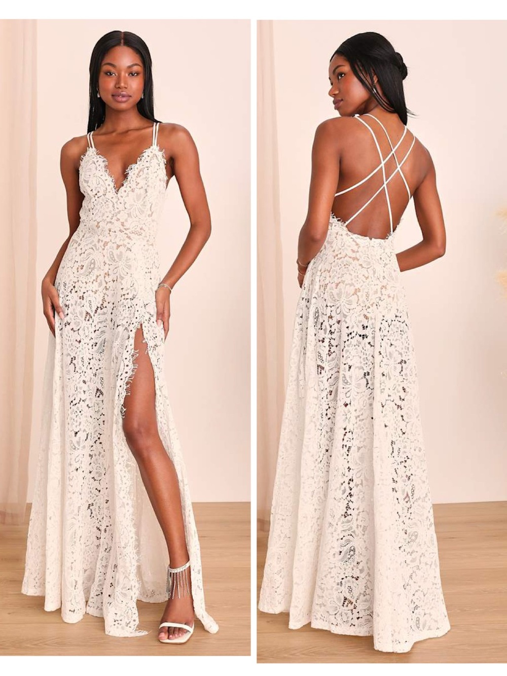 Lulus Love of Details White Lace Maxi Dress Size XS Beach Wedding Elopement